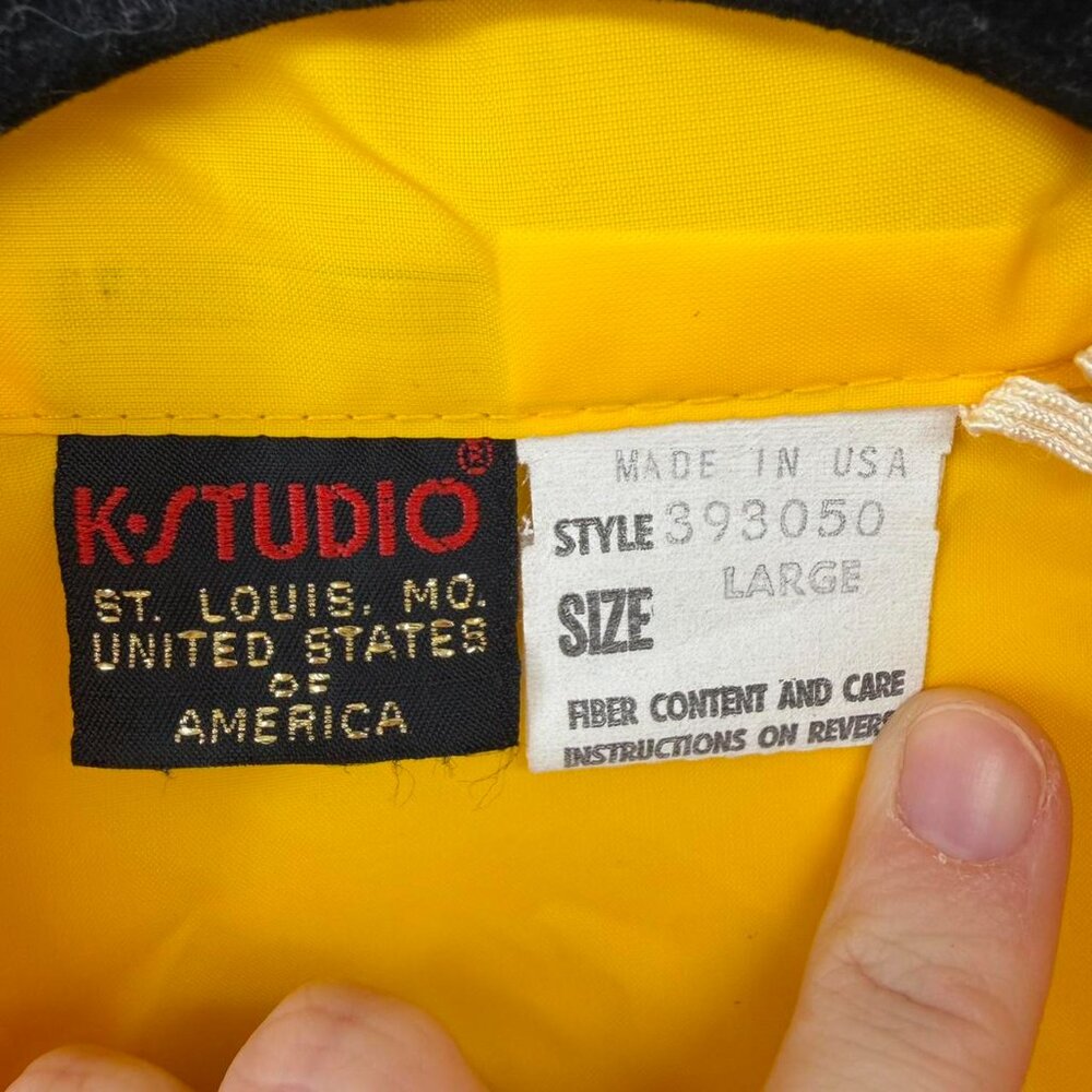 Vintage K Studio Yellow Windbreaker Big Piney River Trail Ride USA - Picture 3 of 5
